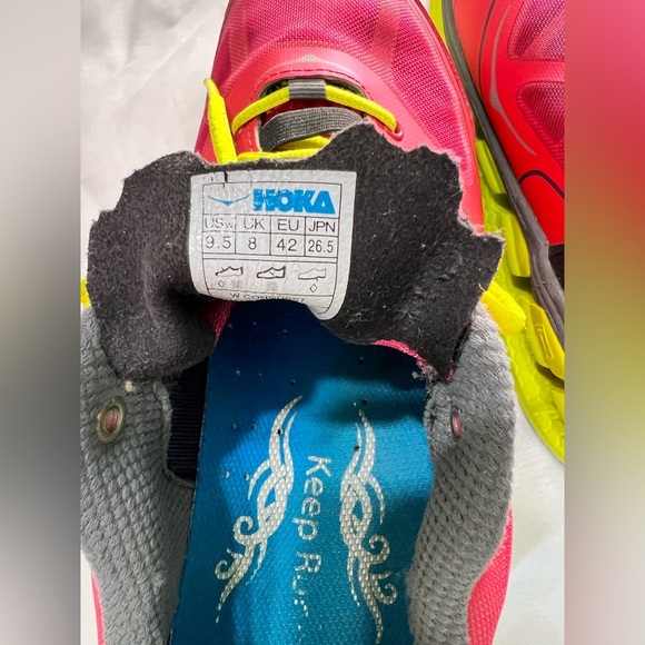 Hoka One One Conquest Red / Yellow Women’s Running Shoe 9.5 - Picture 12 of 16